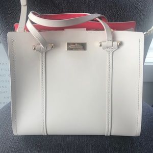 Kate Spade Tote (Cream w/ bright hot pink accents)